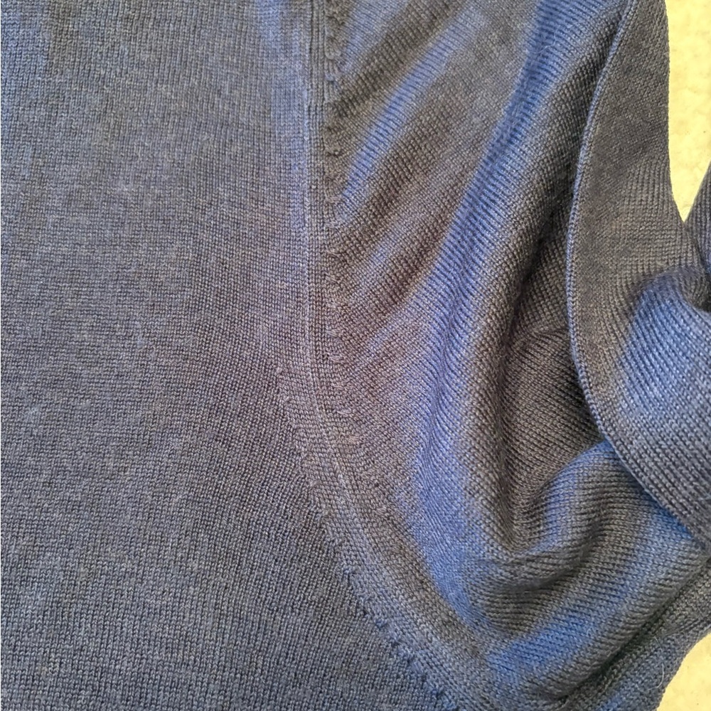Banana Republic Men's Deep Blue Merino 100% WOOL Sweater | - Picture 8 of 12